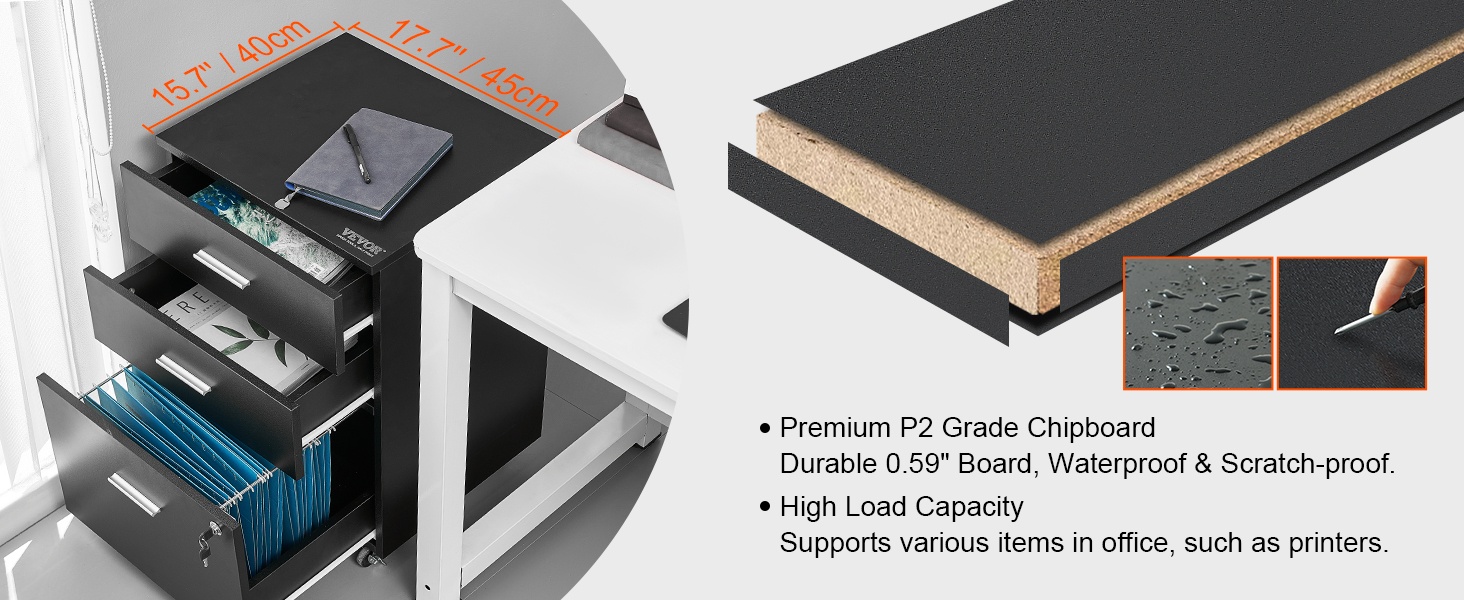 Kestävä lastulevyrakenne ja helppo puhdistaa