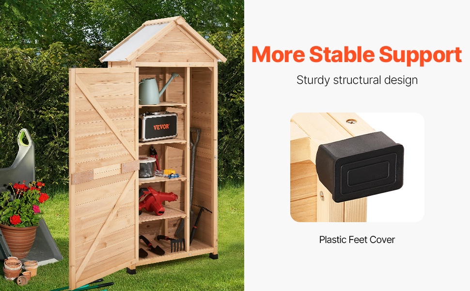 Vankka puinen rakenne ulkovarastokopissa