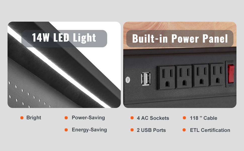 Integroitu LED-valo ja virtapaneeli