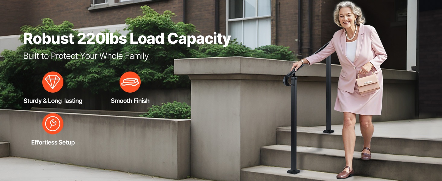 Ulkoportaan kaide hiiliterästä